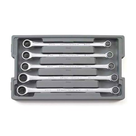 VIM TOOLS VIM Tools VMDPW100 5 Piece Metric Double Box Universal Spline Reversible Ratcheting Wrench Set - Extra Large VMDPW100